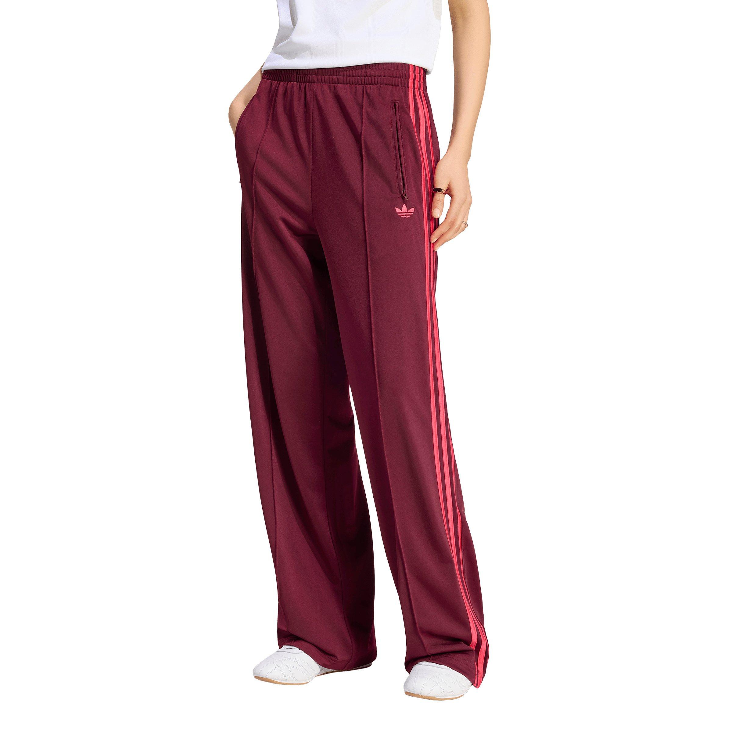 adidas Originals Women's Firebird Loose Tracksuit Pants - Maroon/Pink - MAROON/PINK